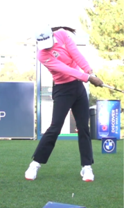 Arms fully extended after impact